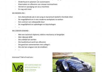 Vacature technieker tuinbouwmachines